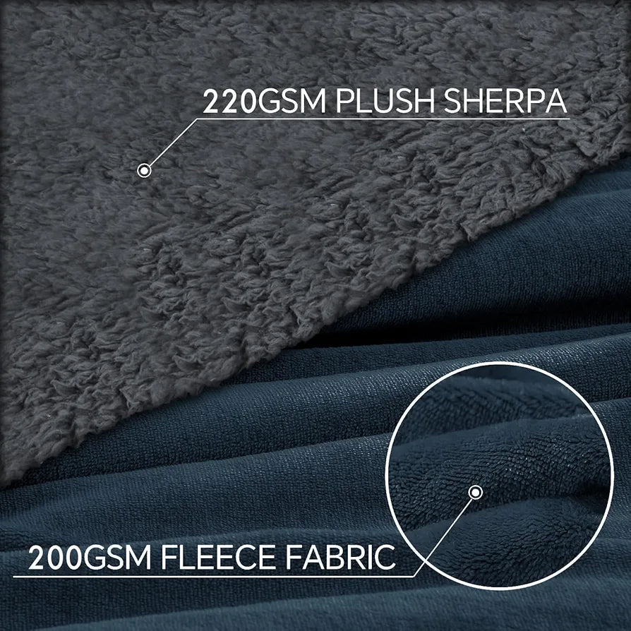 Cloth Fusion Fleece Sherpa Blanket for Winter Single Bed 400GSM,Soft Quilt Blanket for Comfort & Warmth
